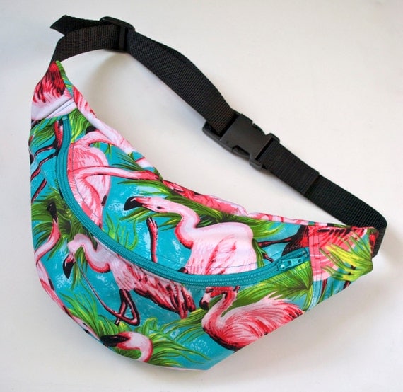 100% Cotton Flamingo Bumbag Fanny Pack By Beksiesboutique On Etsy