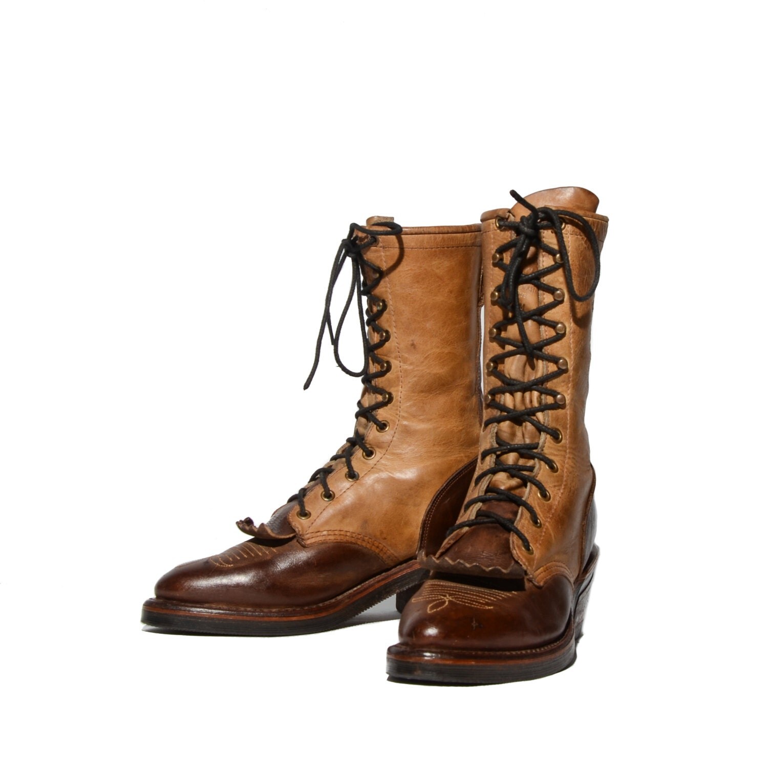 size 7 1/2 Women's Chippewa Packer Boots Two Tone Lace Up
