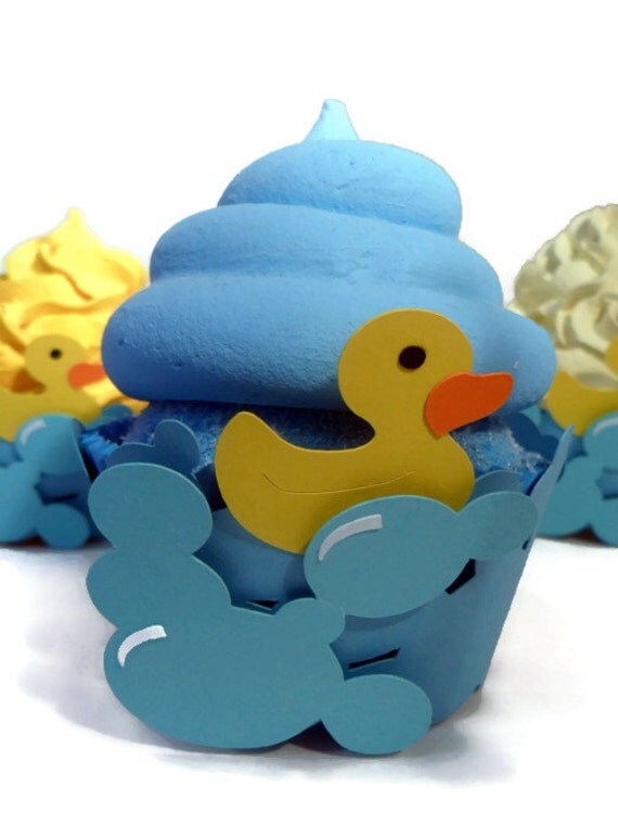 Rubber Duck Cupcake wrappers - set of 12 Il_570xn