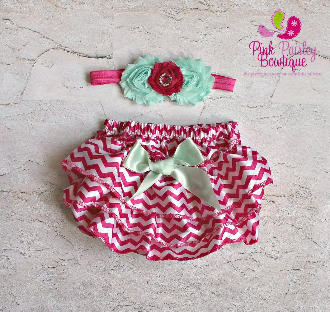 Baby Bloomer Set Newborn Headband and Bloomers Newborn Photo