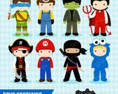 BOYS COSTUMES Digital Clipart, Halloween Clipart, Costume Party Clipart / Instant Download Il_170x135