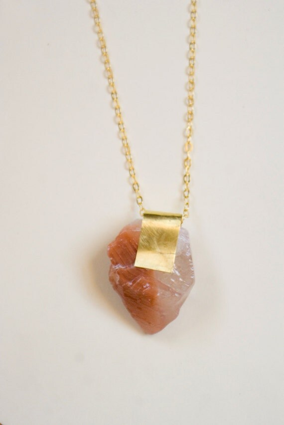 Orange calcite pendant Clearance