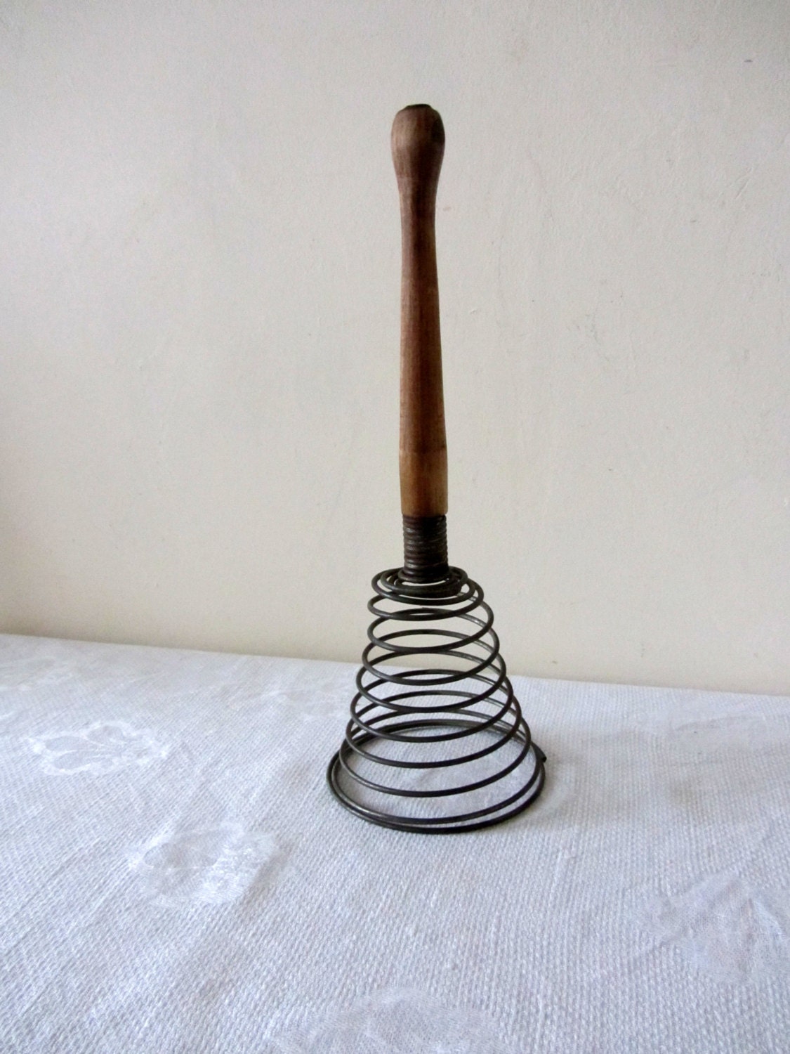 Vintage French Egg Beater Hand Whisk Kitchenalia 1930's