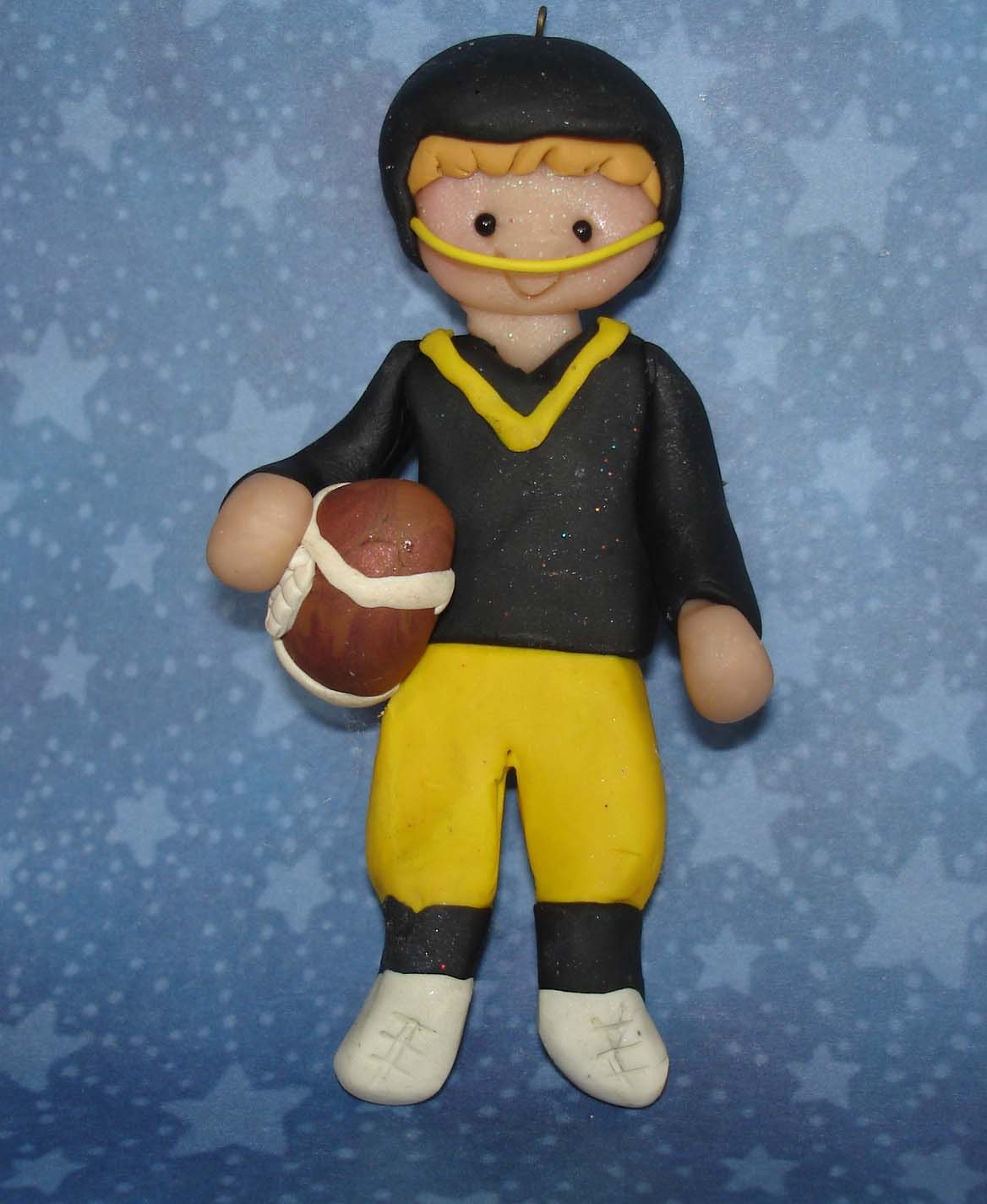 Football Player Helmet Coach Polymer Clay by alongcameaspider1