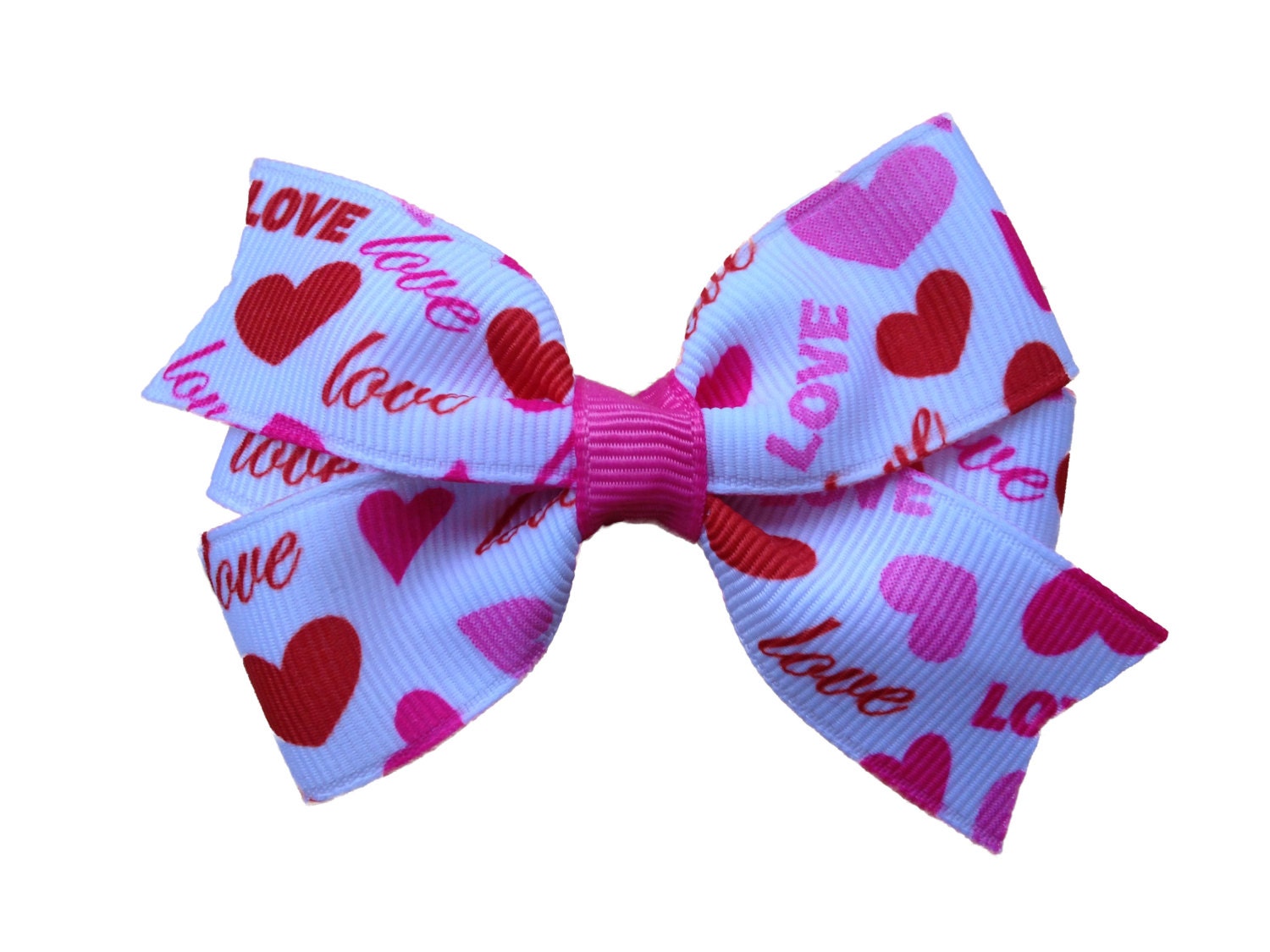 Valentine's Day hair bow love hair bow by BrownEyedBowtique