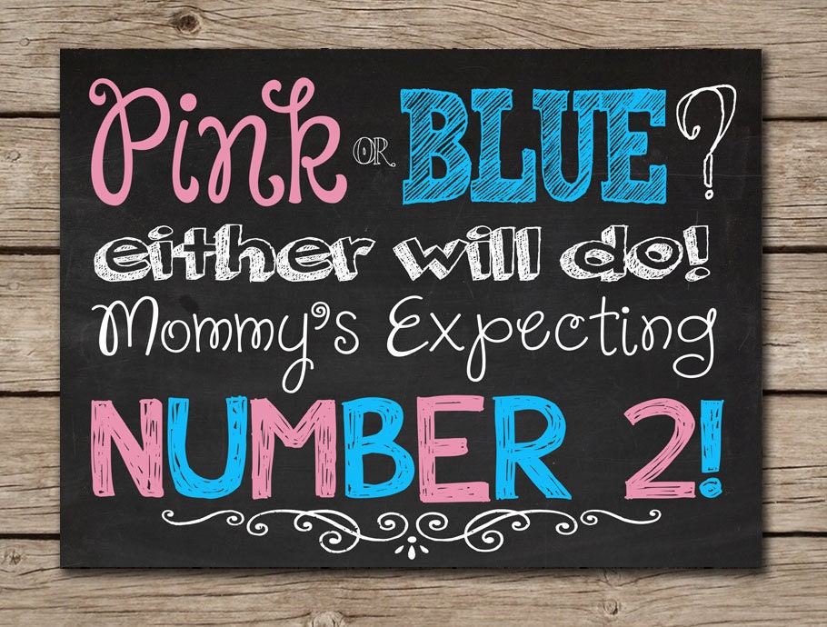 Printable Chalkboard Pregnancy Announcement Sign Digital File