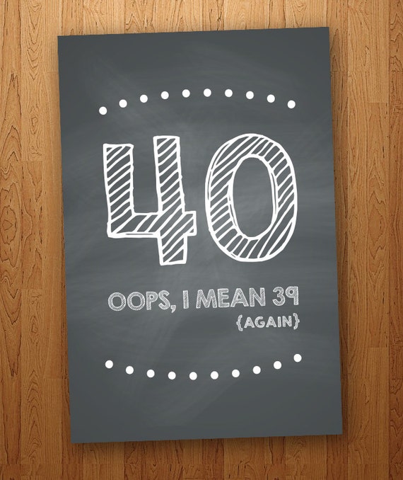 FUNNY 40th Birthday Card DIY Instant Download 4x6