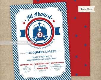 Train Birthday Invitation Set/ Train Invitation | Printable or Printed