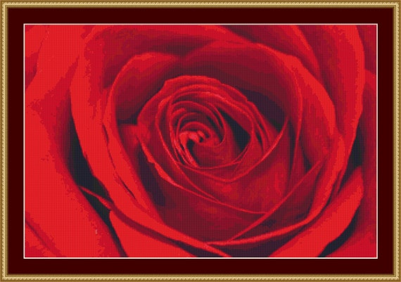Red Rose Cross Stitch Pattern