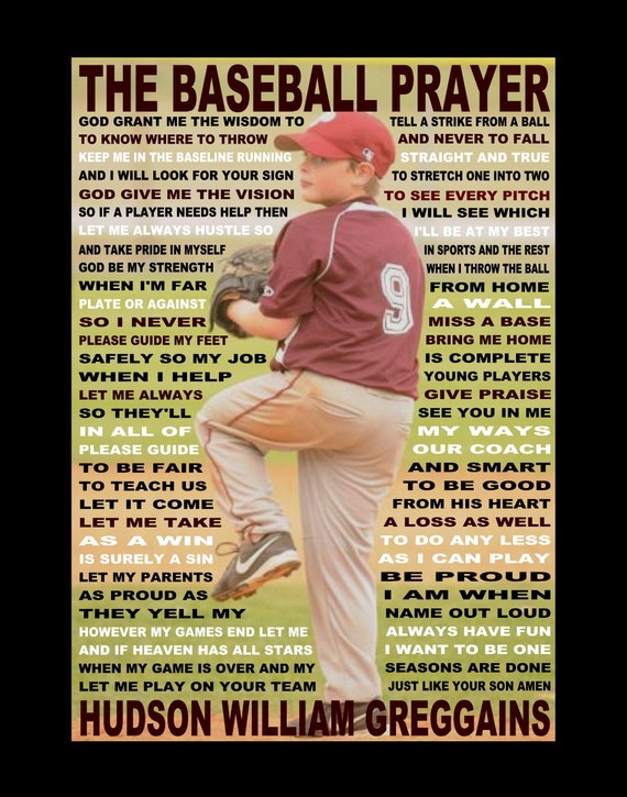 Items similar to The Baseball Prayer personalized with photo11 X 14 on Etsy