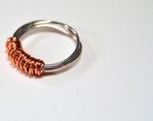 Simple Wrapper Ring with Copper and Silver
