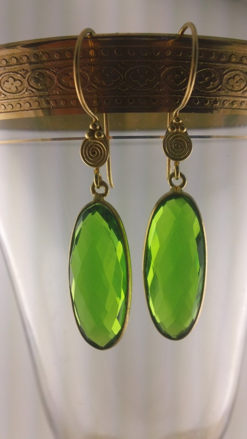 Stunning Faceted Translucent Lime Green Quartz by TheGlassDuchess