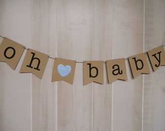 Oh Baby Banner . Pregnancy Banner . Expecting Banner . Baby Photos . Baby Shower . Gender Reveal . Customized . Custom Color Choices