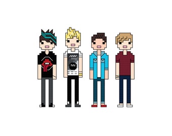 5 Seconds of Summer (5SOS) cross stitch pattern