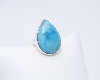 Larimar Amber Ring Double Sided Ring Woman by TheLarimarShop
