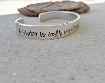 Sister Bracelet - Sister Jewelry - Sister Gift - Sisters Bracelet - Sisters - Sisters Jewelry - Gift for Sisters - Personalized Sister Cuff