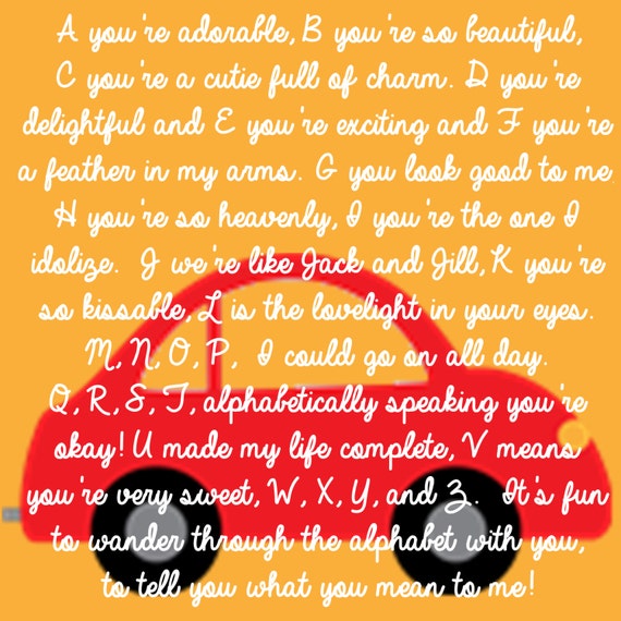 Items Similar To 12 X 12 Wall Print - A You're Adorable, B You're So ...