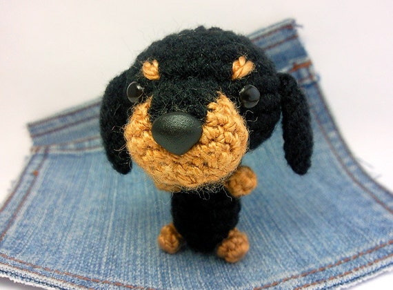 Amigurumi Dachshund crochet Dachshund puppy. Cute Dachshund