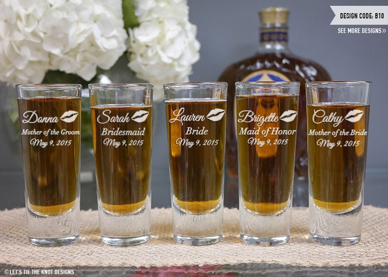 Personalized Bridesmaid Shot Glass ONE Custom by LetsTieTheKnot