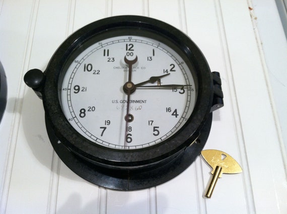 Vintage Chelsea Navy Ship US Government Clock