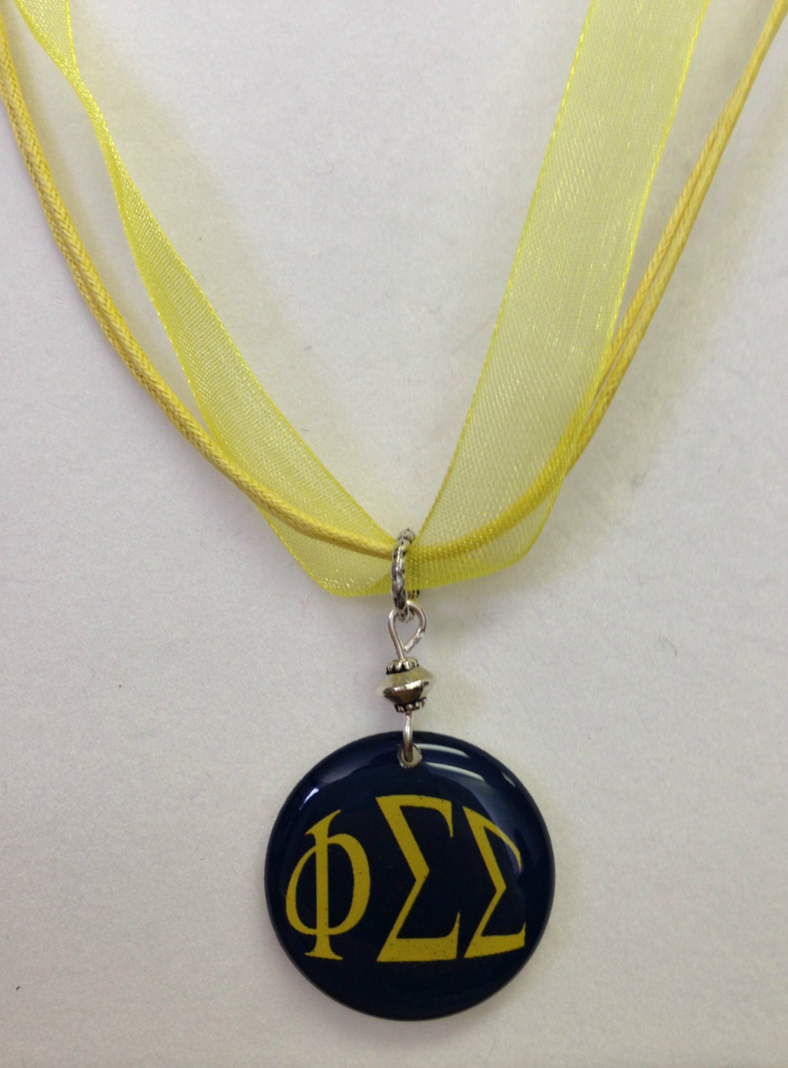 Phi Sigma Sigma Ribbon Necklace by GreekLifeStuff on Etsy
