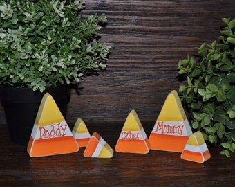 Candy Corn Halloween Decor, Shelf Sitter, Mini Candy Corn Mantle Decoration, Primitive Halloween Decorations, Candy Corn Block Set