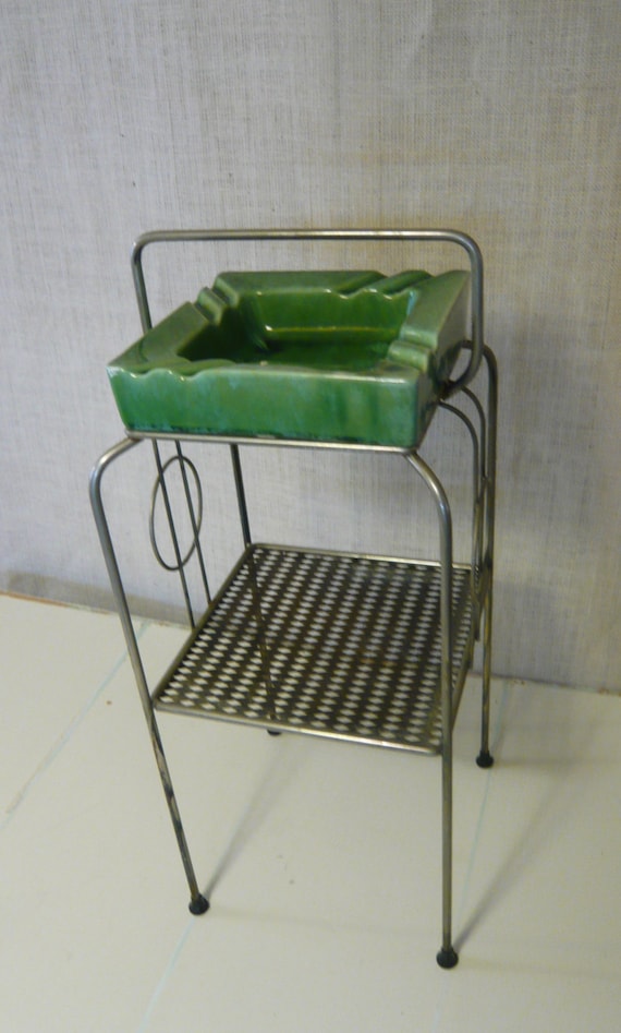 Vintage Smoking Stand Ashtray Metal Stand by ManyAMoonsVintage