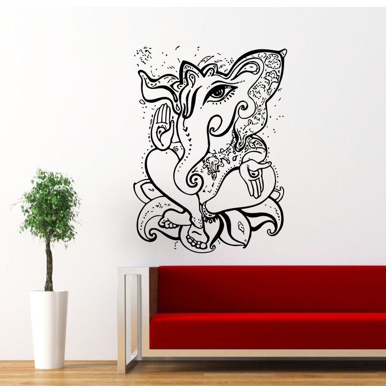 Ganesha Wall Decal Ganesh Wall Decals Elephant by SuperVinylDecal