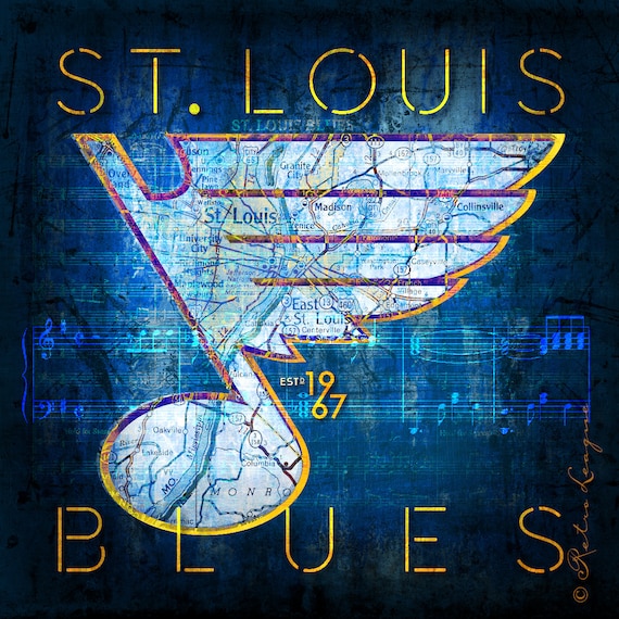 St. Louis Blues Map Art Perfect Wedding Graduation