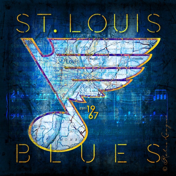 St. Louis Blues Map Art Perfect Wedding Graduation