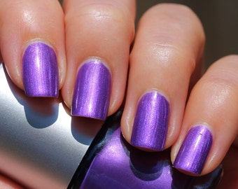 Urchin Franken Nail Polish - Bright purple color with pink shimmer