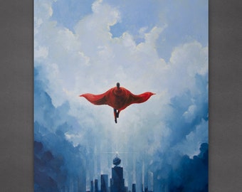 Superman 8x10 inch Print "Savior" from an original painting