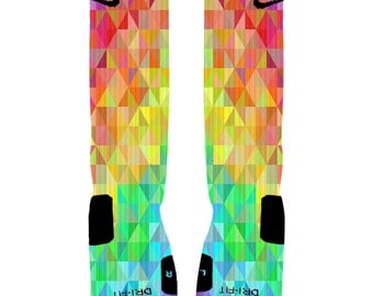 Custom Colorful Prism Socks Custom Nike Elite Socks