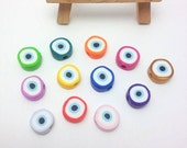 Evil Eye Beads, Baptism Decorations, Polymer Clay Evil Eye Beads, Jewelry Beads, Evil Eye Ornament, ÎœÎ¬Ï„Î¹, Pack of 10, 30 or 50