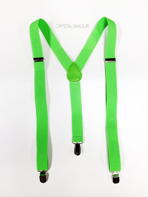 Neon Green Suspenders Unisex Suspenders Electric Green