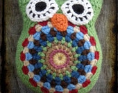 Primitive Crochet Owl Stuffed Animal, Owl Amigurumi, Owl Pillow, Boy Nursery Decor, Americana Decor, OFG FAAP