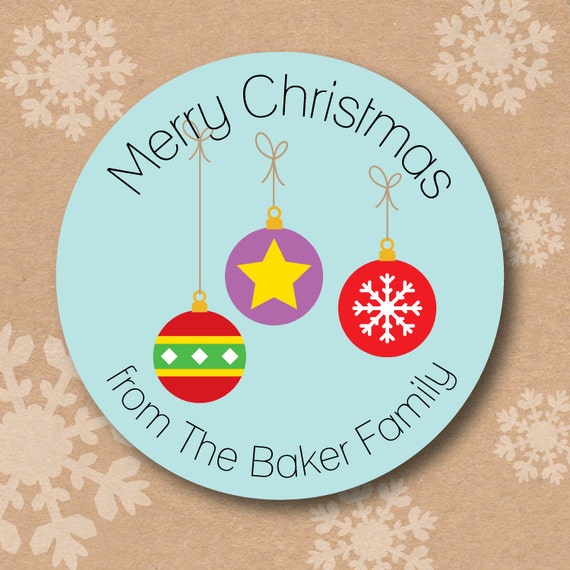 Personalized Christmas Gift Tag, Custom Holiday Sticker Labels, Holiday Gift Sticker, Merry Christmas Happy Holidays Christmas Card Seals Il_570xn