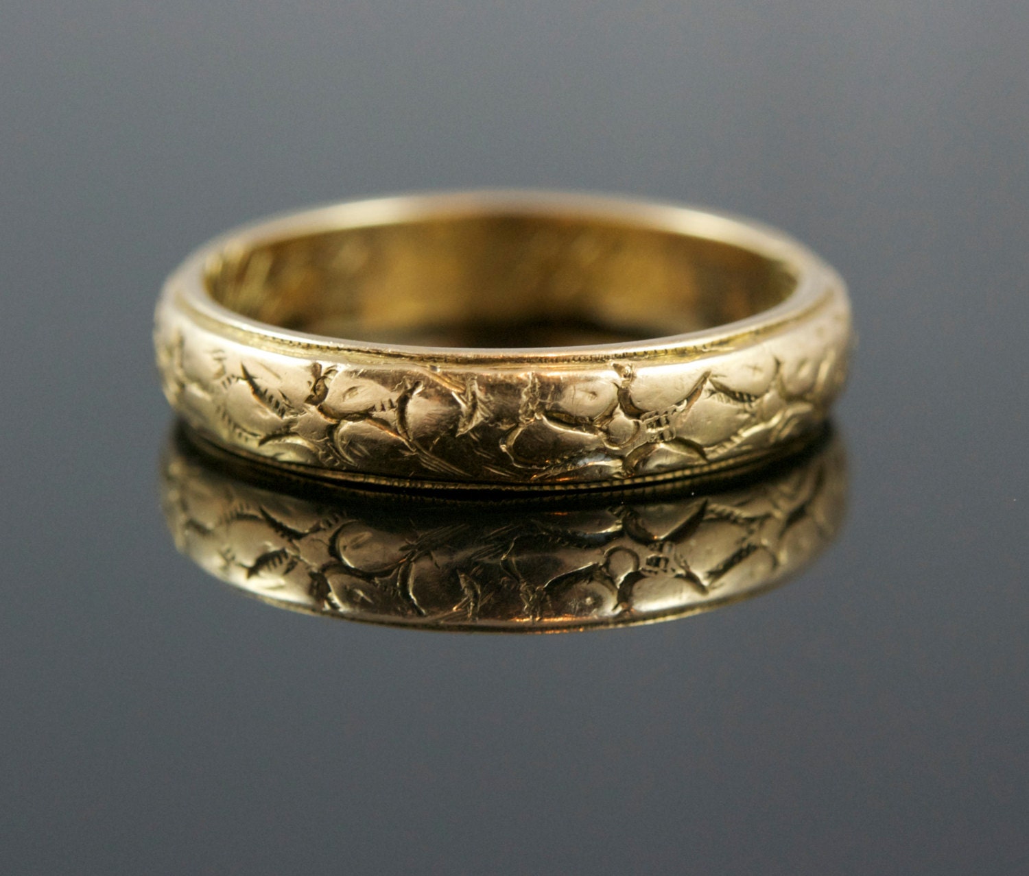 Gorgeous gold 18k Band wedding AletheiasLair Gold Wedding band Antique  18k Victorian by antique