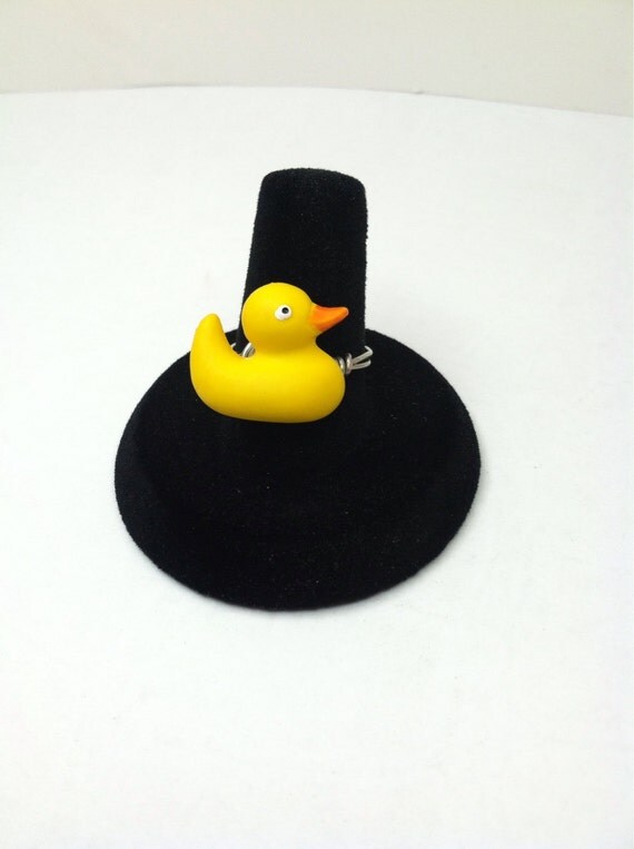Rubber Duck Ring Wire wrapped ring bead ring by SugarHillGems