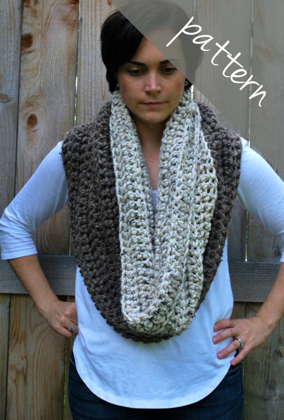 Crochet PATTERN Oversized Cowl Chunky Infinity Scarf