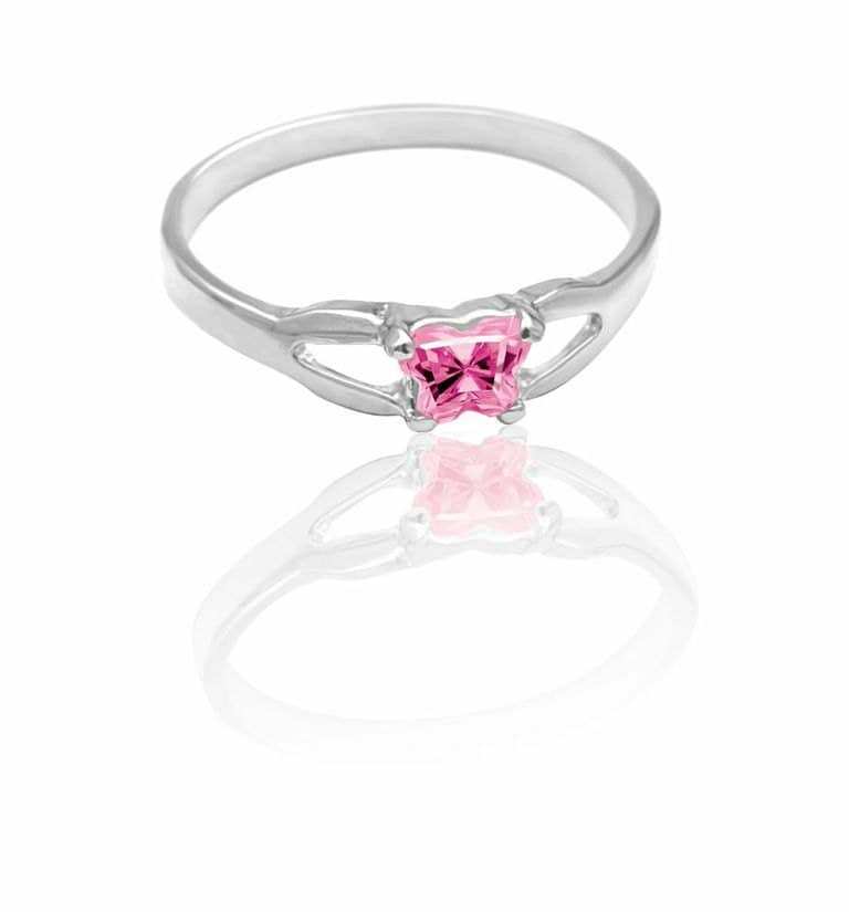 Birthstone baby ring Sterling silver Kids Ring sterling