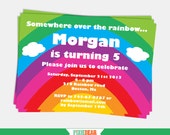 Rainbow Party Invitation - Rainbow Birthday Invitation - Rainbow Invitation Printable - Rainbow Editable Invitation (Instant Download)