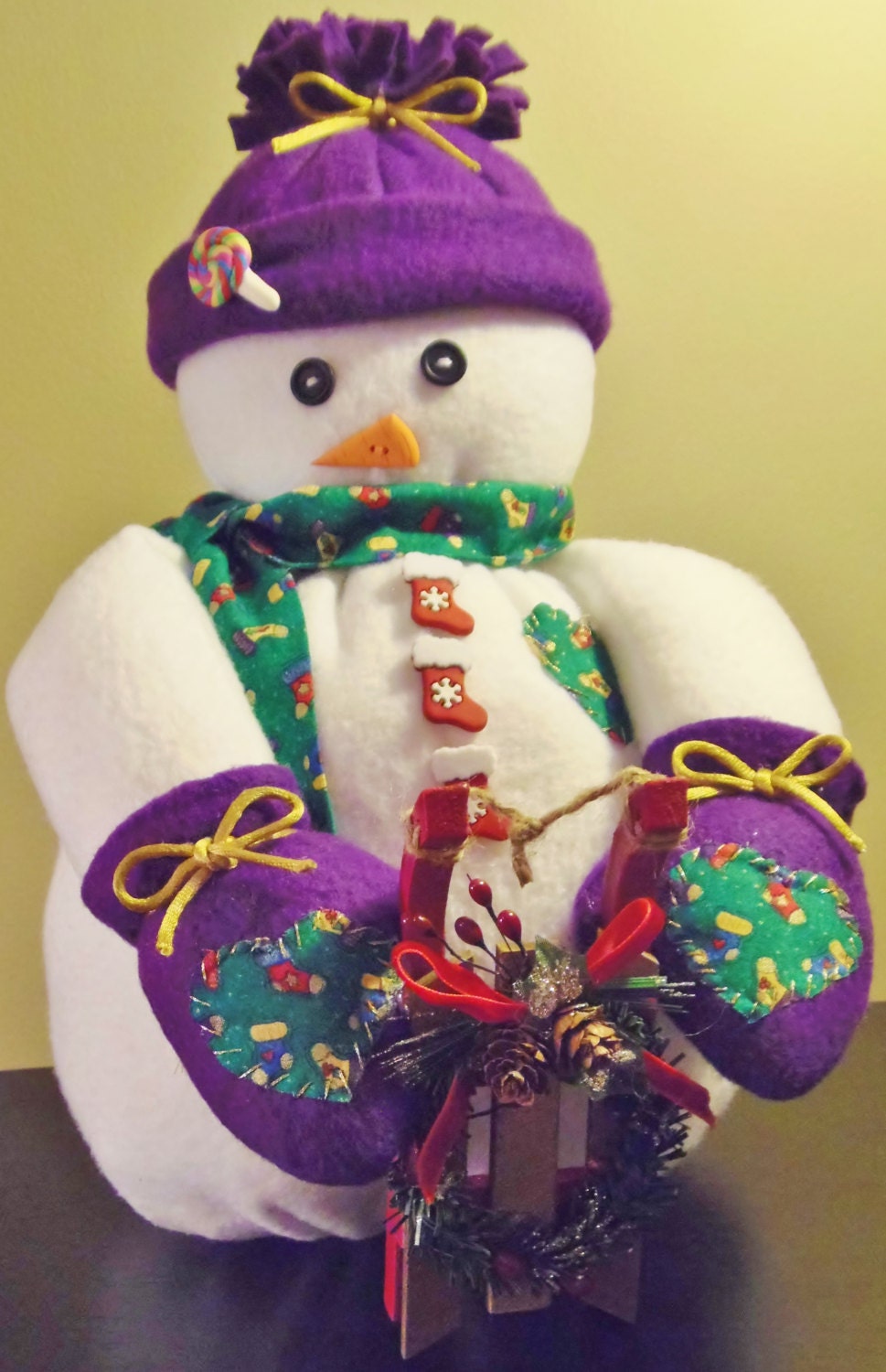 Snowman with Stockings Decoration
