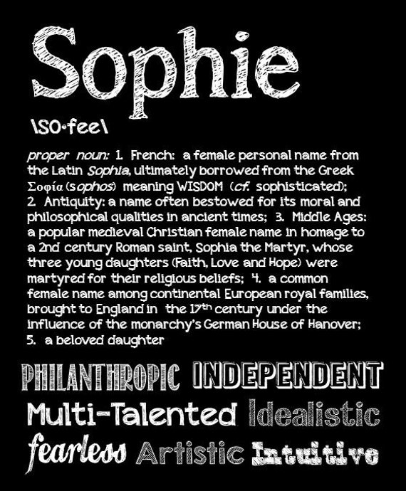 SOPHIE Personalized Name Print / Typography Print / by OhBabyNames