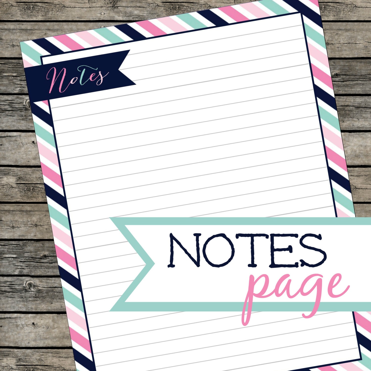 Printable Notes Page. Stationery. Instant by