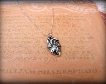 Anatomical heart necklace, heart necklace, heart survivor necklace, heart doctor