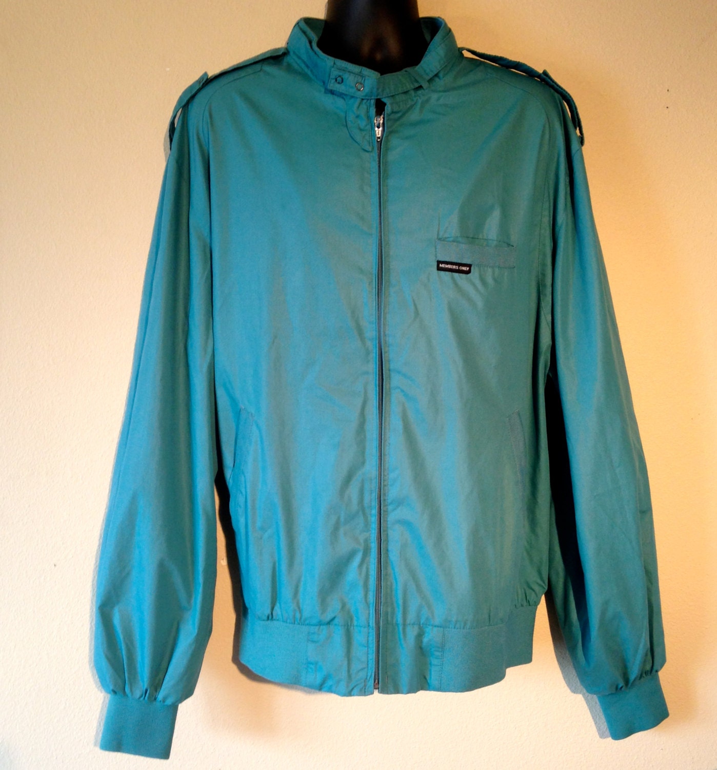 Vintage Teal Members Only Mens Jacket / SIZE XXT