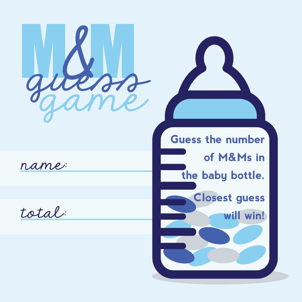 PRINTABLE Boy Baby Shower M&M Game