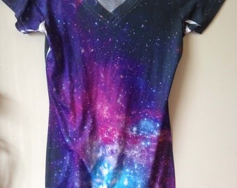 Galaxy Dress_This soft T Shirt dress will be a colorful addition to your wardrobe.