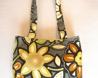 Shoulder Bag in Graphite Contemporary Floral Print